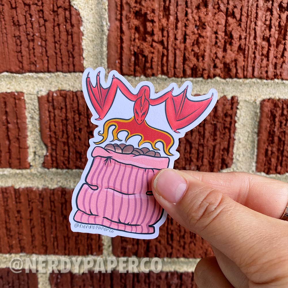 Dragon Roasted Nuts - Hand Drawn Wizard Die Cut