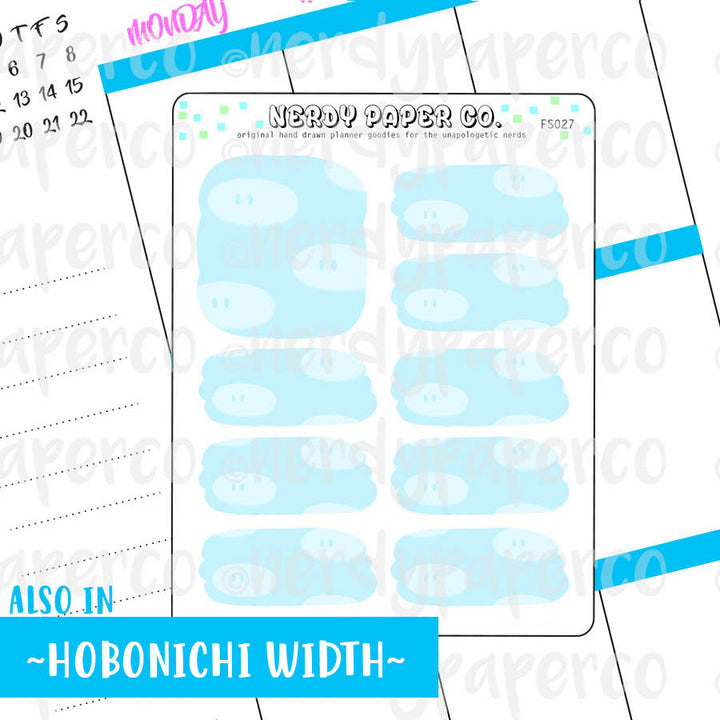 S. MARIO CLOUD BOXES- Hand Drawn Planner Stickers - FS027
