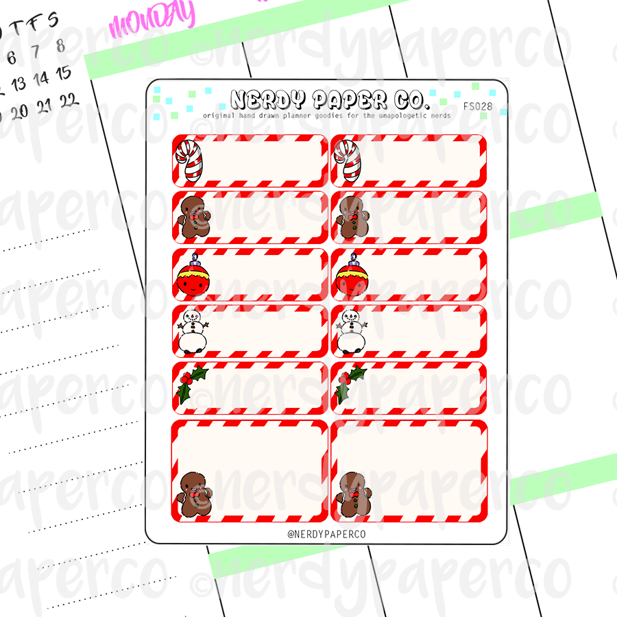 HOLIDAY BOXES - Hand Drawn Functional Planner Stickers Deco- FS028