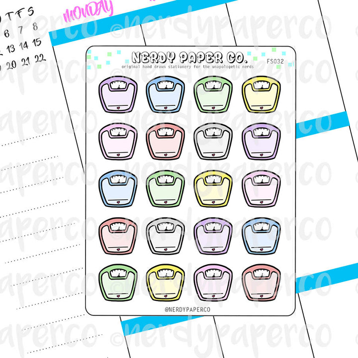 WEIGH IN - Hand Drawn Wizard Inspired Planner Stickers - FS032