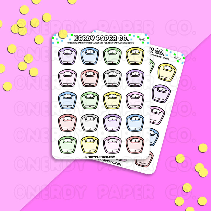 WEIGH IN - Hand Drawn Wizard Inspired Planner Stickers - FS032