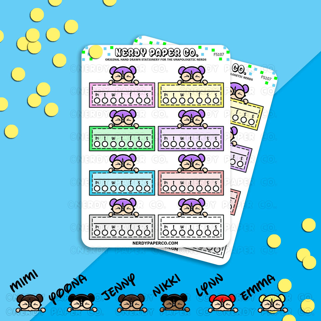 KAYLA TRACKERS - Hand Drawn Planner Stickers - Deco - FS107