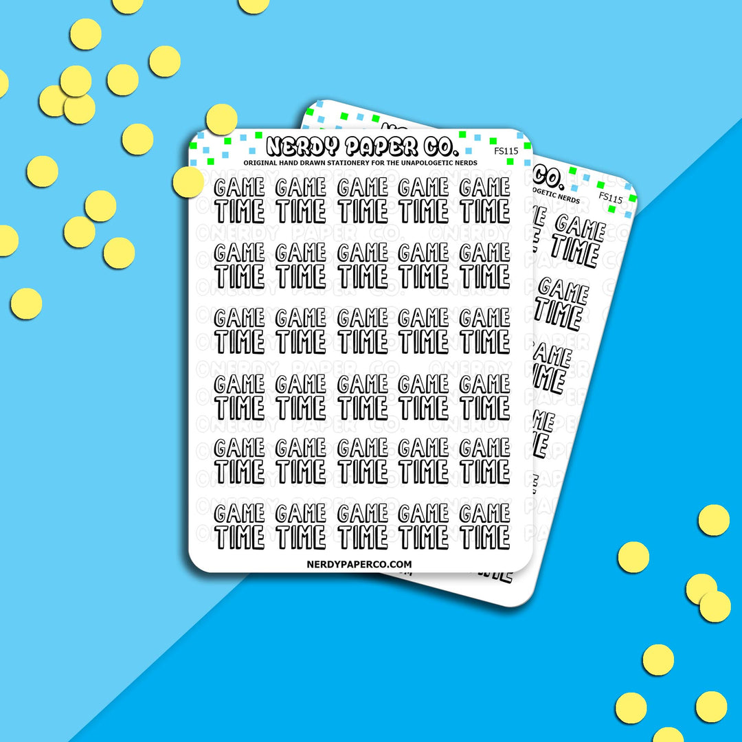 GAME TIME - Hand Drawn Planner Stickers Deco | FS115
