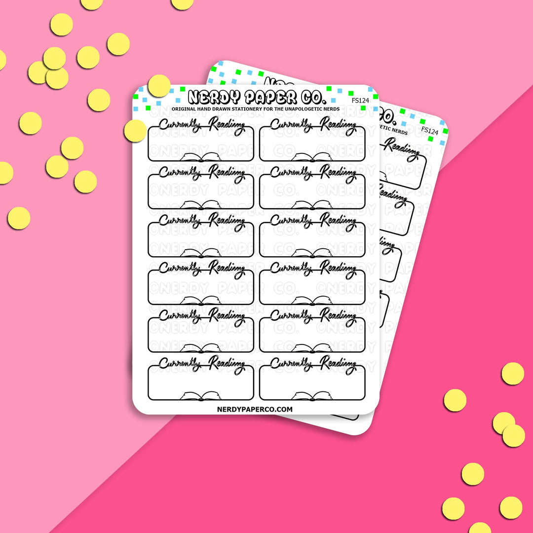 CURRENTLY READING - Hand Drawn Planner Stickers - FS124