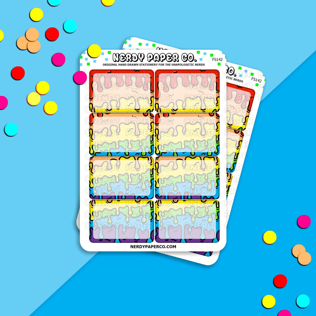 PRIDE PAINT | HALF BOXES - Hand Drawn Planner Stickers - FS142