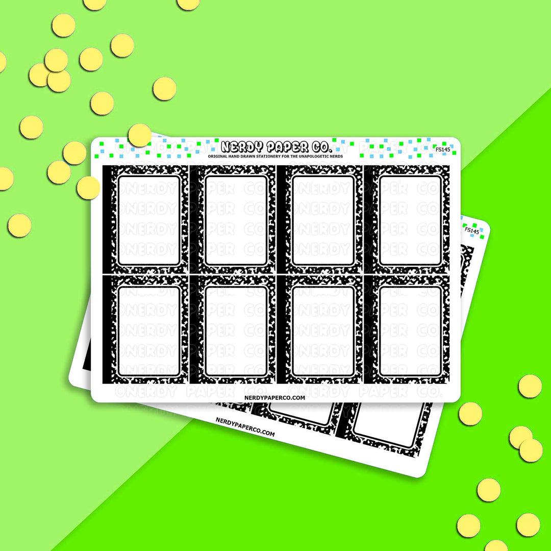 Composition | Full Boxes - Hand Drawn Planner Stickers -FS145P