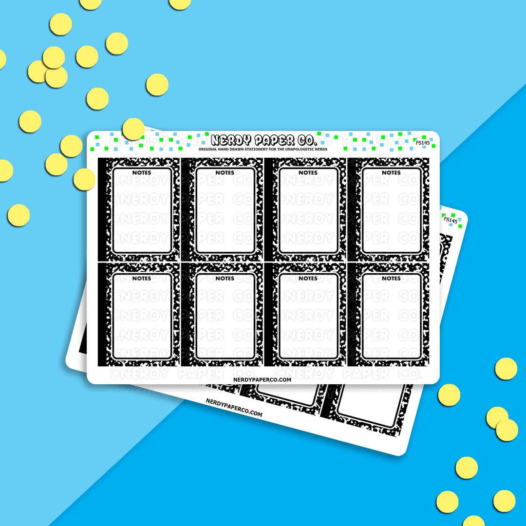 Composition Notes | Full Boxes - Hand Drawn Planner Stickers -FS145
