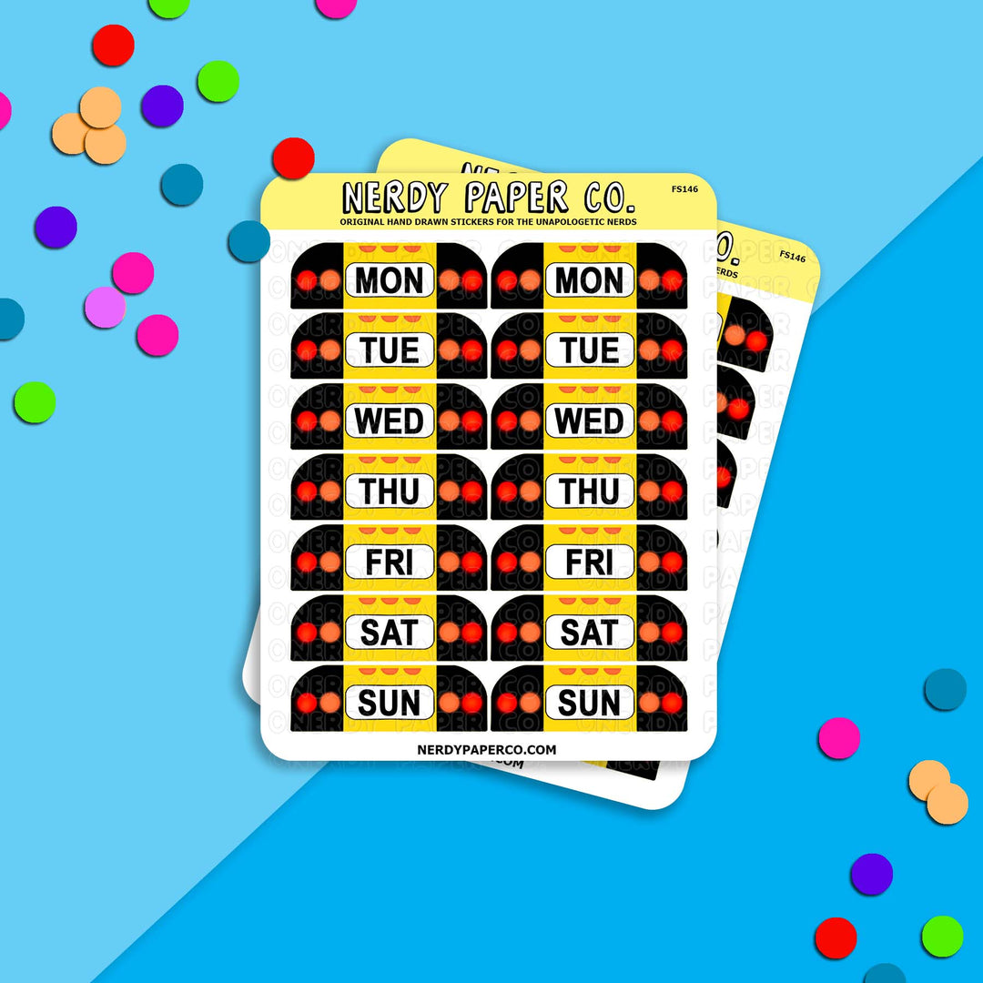 Bus Date Covers- Hand Drawn Stickers - FS146