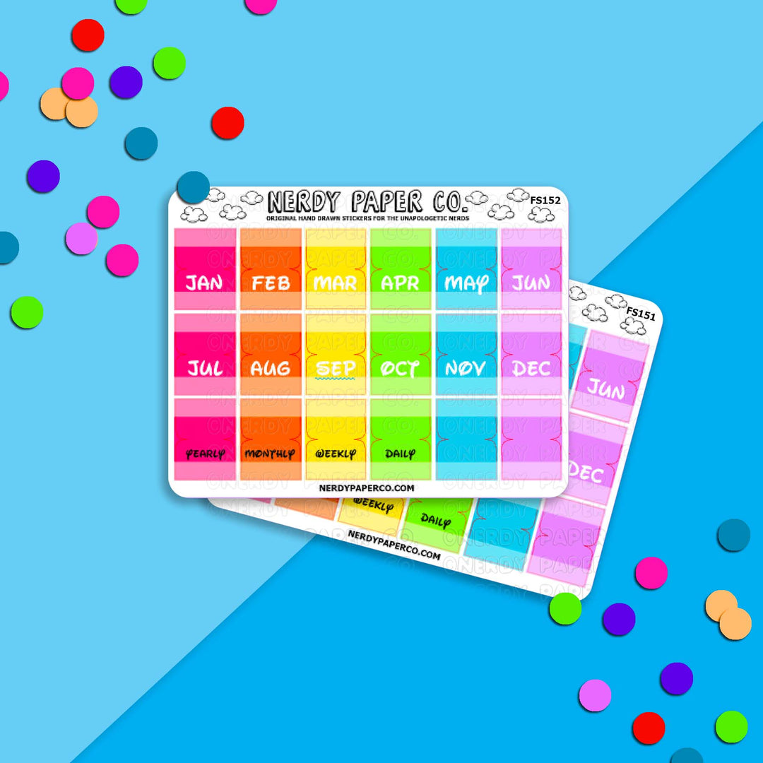 Rainbow Mouse Hobonichi Cousin Planner Tabs - FS152