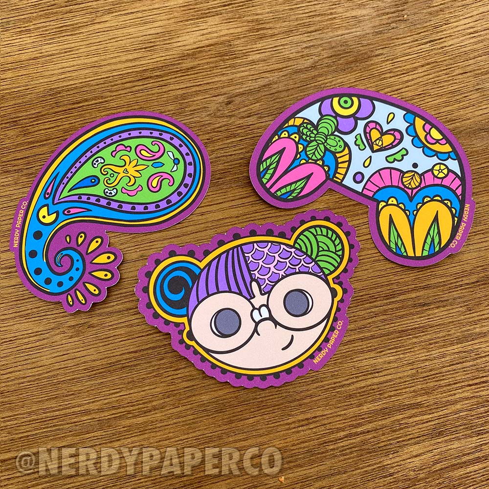 Gamer Paisley Vinyl Pack - Hand Drawn Waterproof Vinyl Stickers