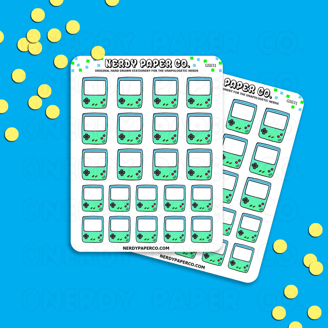 SEA FOAM GAMEBOY - Hand Drawn Planner Stickers - Deco -GS031