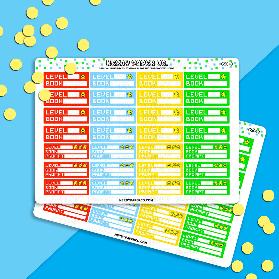 LEVEL UP GAMER COLORS | TRACKER BOXES - Hand Drawn Planner Stickers - GS049