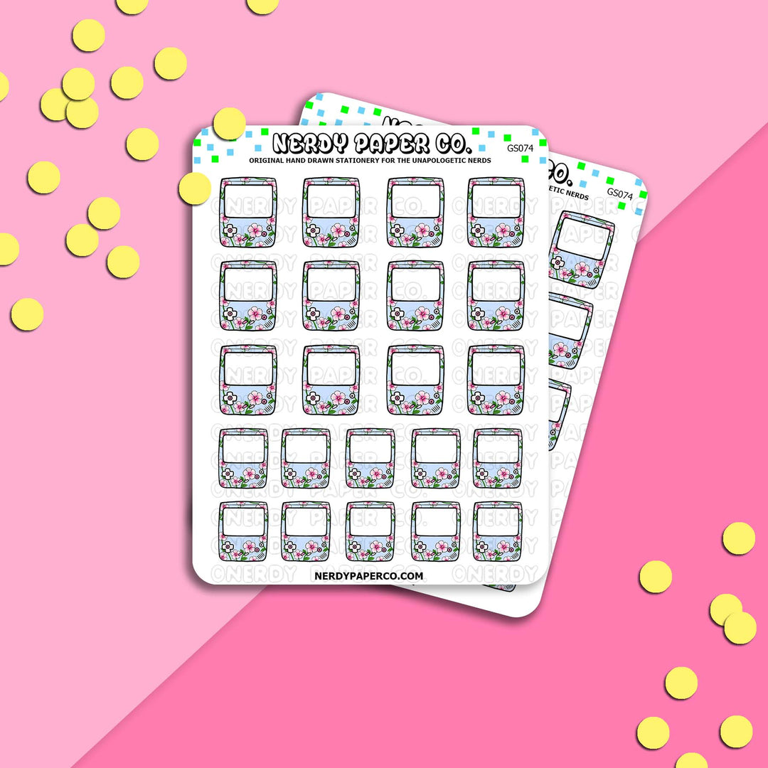 Hibiscus Gameboy - Hand Drawn Planner Stickers - Deco -GS074