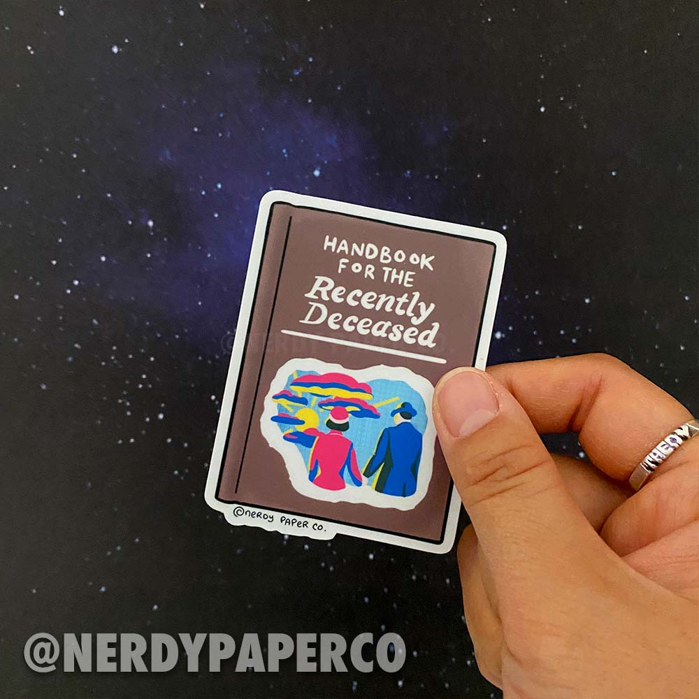 Handbook for the Dead - Hand Drawn Beetle Universe Waterproof Vinyl Sticker
