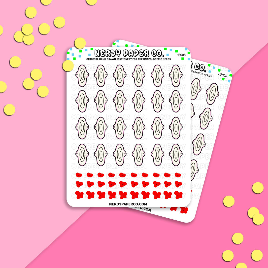 PERIOD PAD TRACKER - Hand Drawn Planner Stickers - Deco - HF008