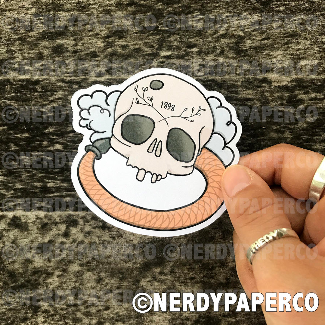 HOOKAH SKULL - Hand Drawn Diecut - Chibi