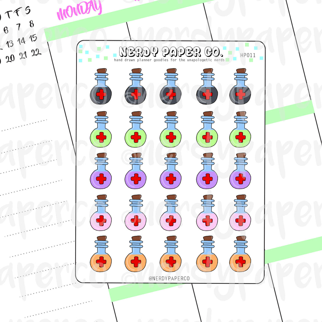 WIZARD POTIONS - Hand Drawn Stickers - Deco | HP011