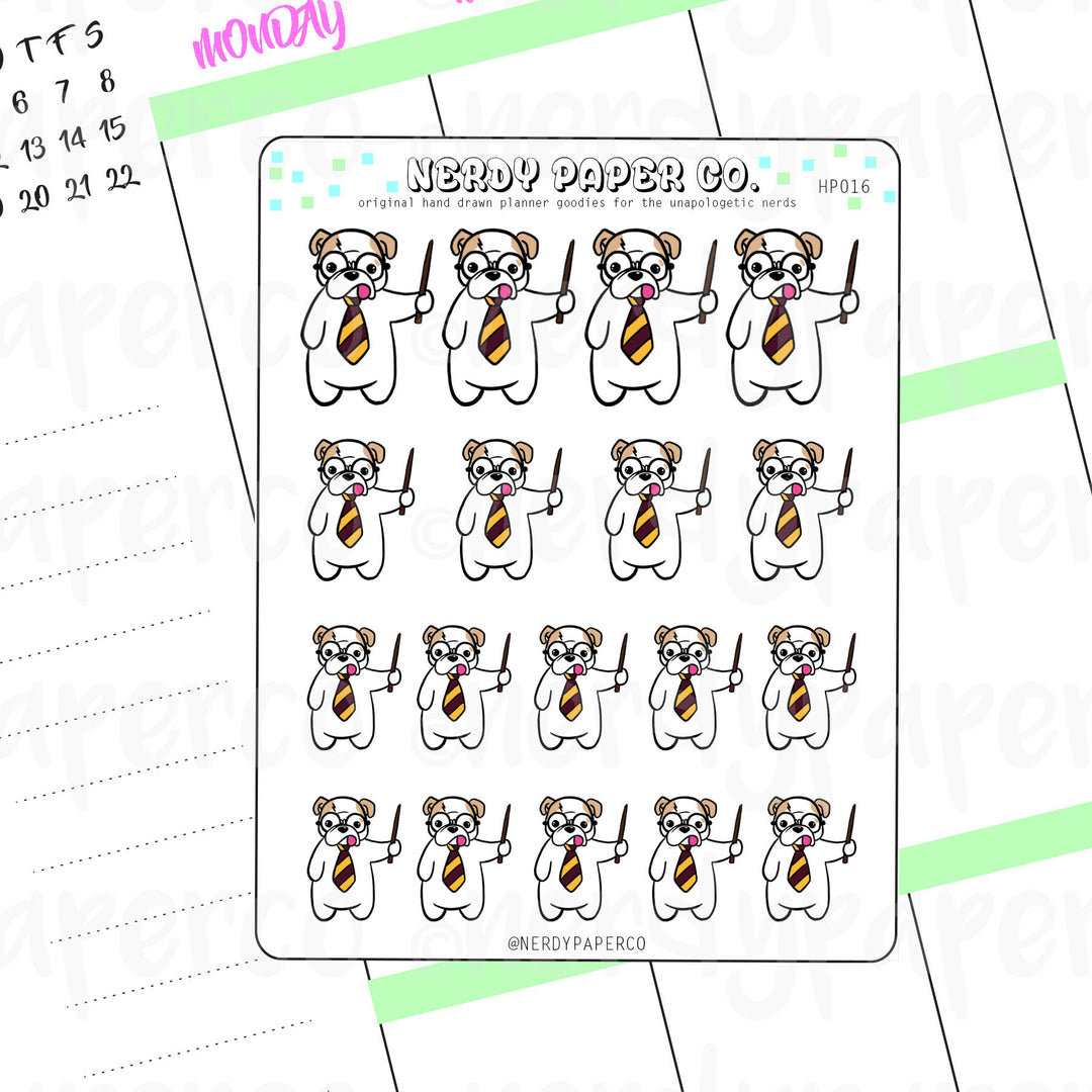 THEO PAWTTER WAND AT THE READY - Hand Drawn Stickers - HP016