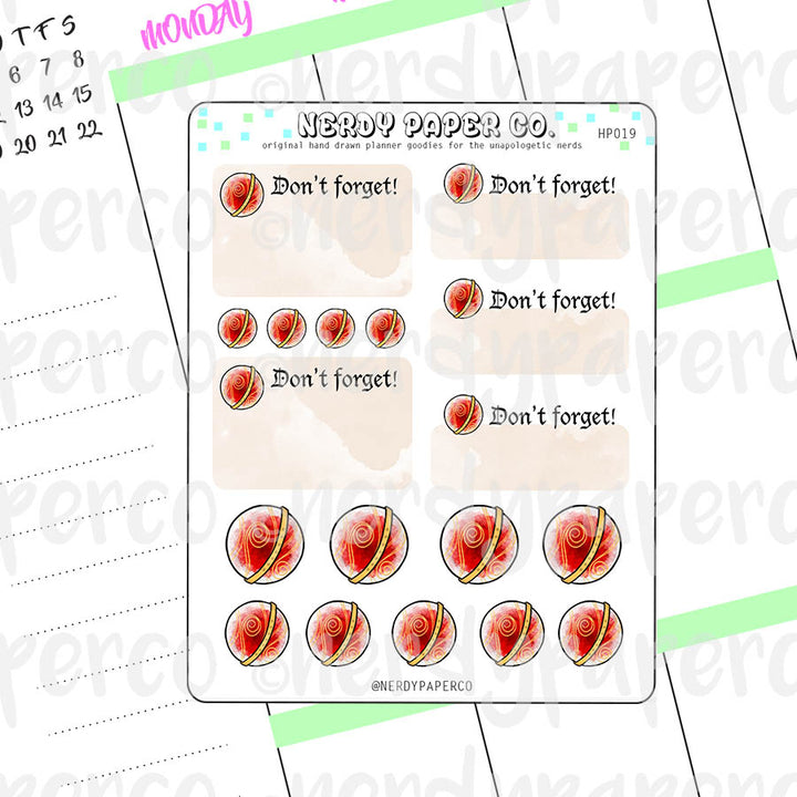 MAGICAL REMEMBER STICKERS - Hand Drawn Stickers Deco | HP019