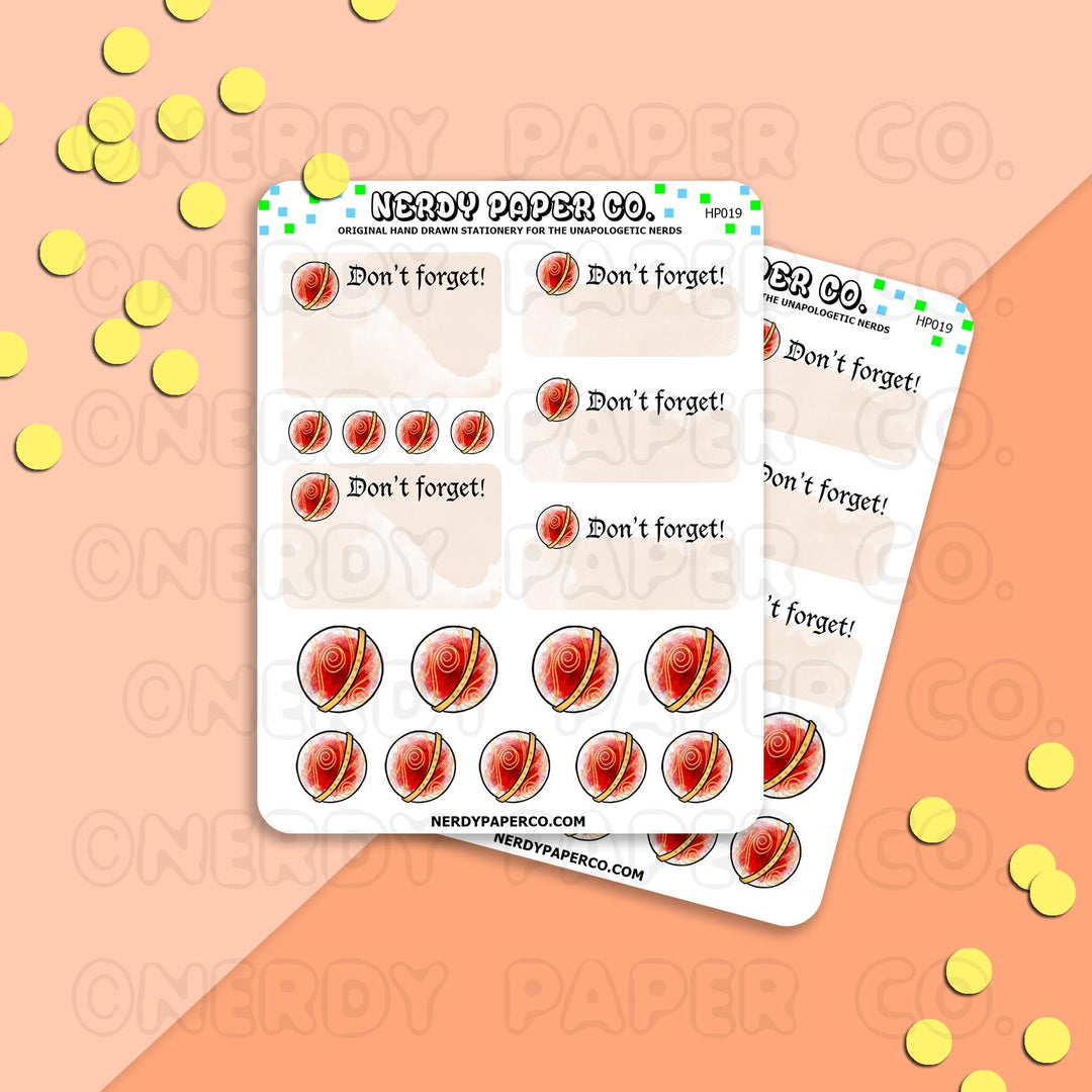 MAGICAL REMEMBER STICKERS - Hand Drawn Stickers Deco | HP019
