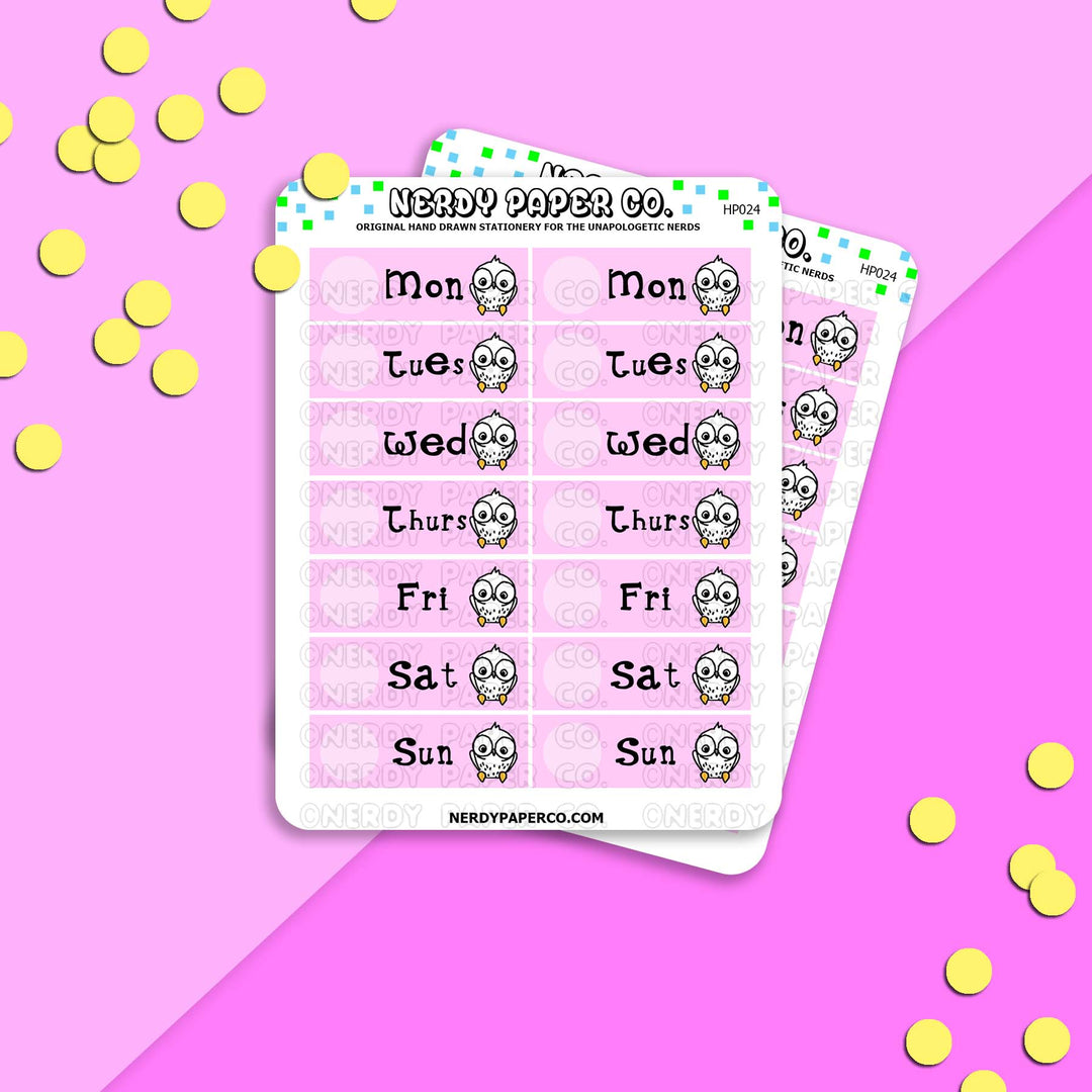 OWL DATE COVERS- Hand Drawn Stickers Deco | HP024