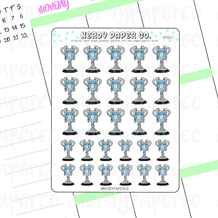 ADULTING WIZARD CUPS- Hand Drawn Wizard Stickers Deco | HP027
