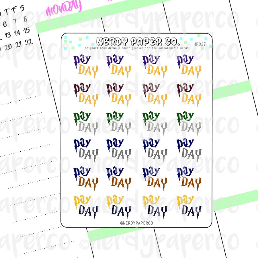 PAY DAY | HOUSE PRIDE - Hand Drawn Stickers Deco | HP037