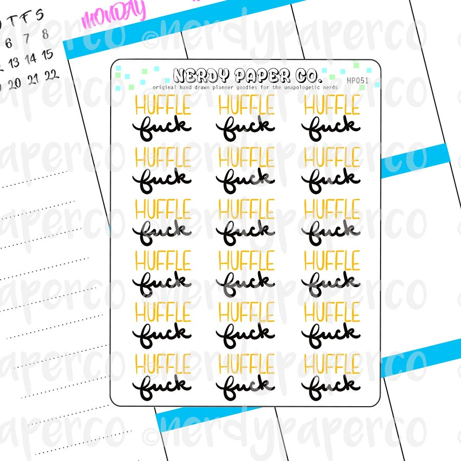 HUFFLEF$#CK - Hand Drawn Wizard House Planner Stickers - HP051