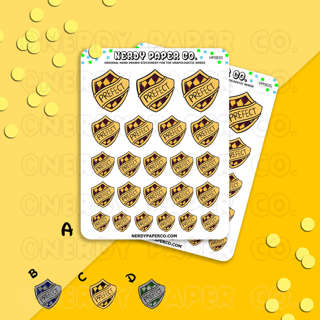 HOUSE PREFECTS BADGE | HOUSE PRIDE - Hand Drawn Stickers Deco | HP082