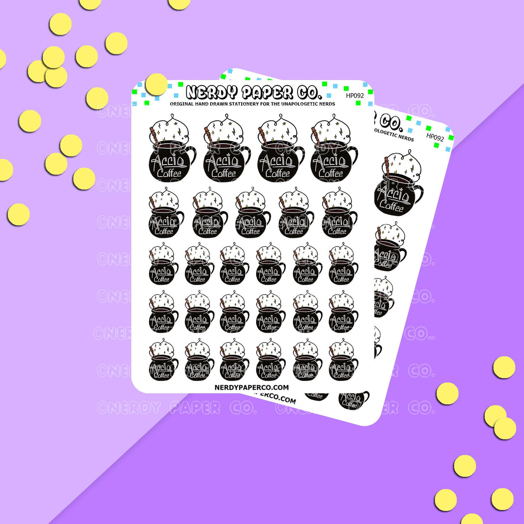 AKKIO COFFEE CAULDRON - Hand Drawn Stickers Deco | HP092
