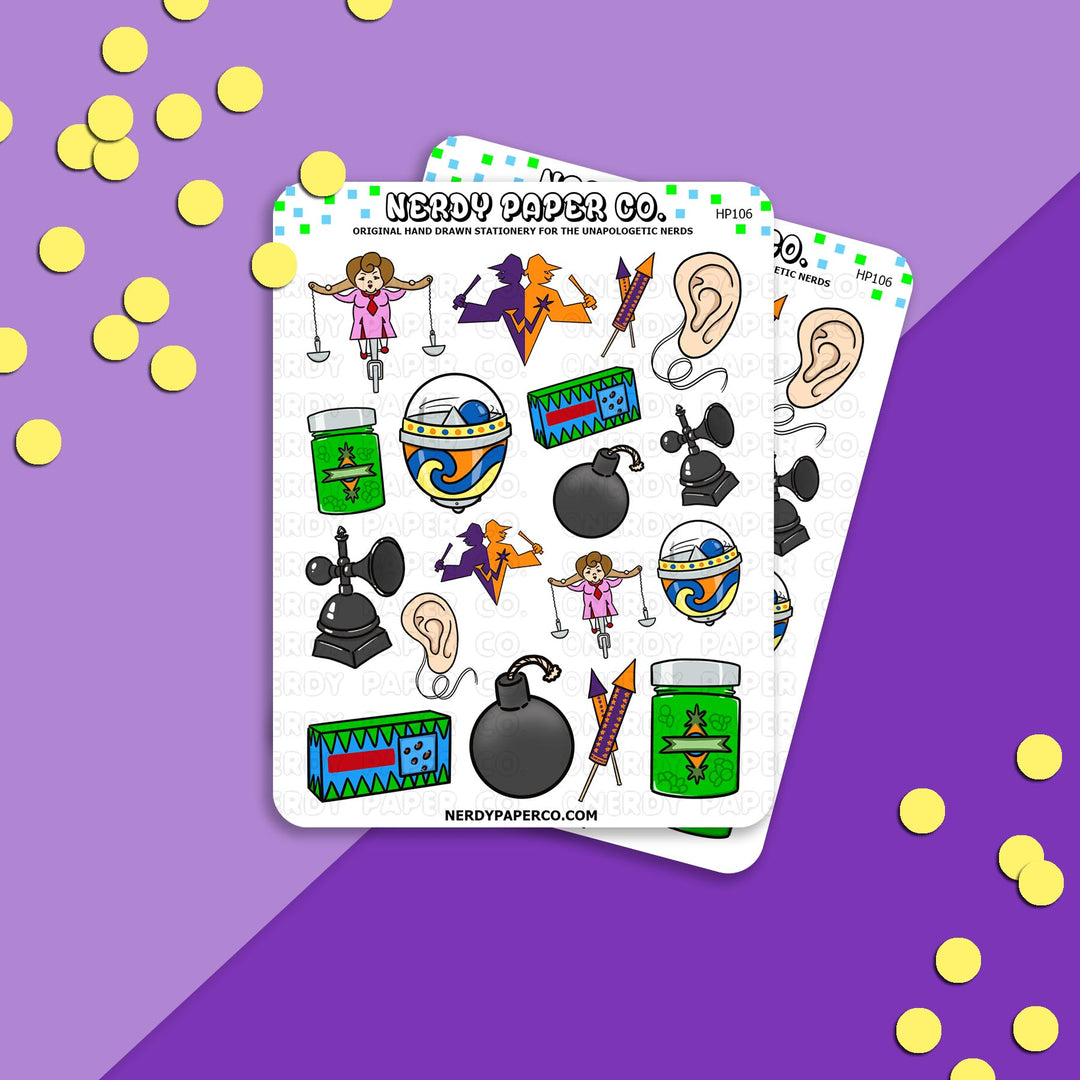 WHEEZES SAMPLER - Hand Drawn Vinyl Sticker Sheet - HP106