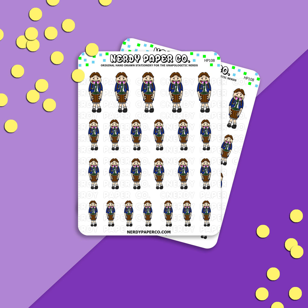 PUKING WITCH - Hand Drawn Vinyl Sticker Sheet - HP108