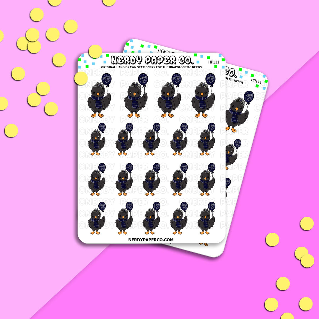 CROWNED RAVEN PRIDE - Hand Drawn Stickers Deco | HP111