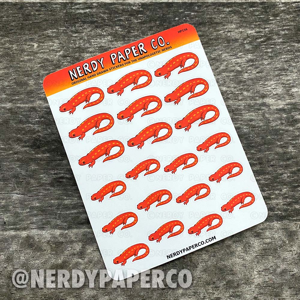 Fire Salamander | Magical Creature #25 - Hand Drawn Vinyl Sticker Sheet - HP156