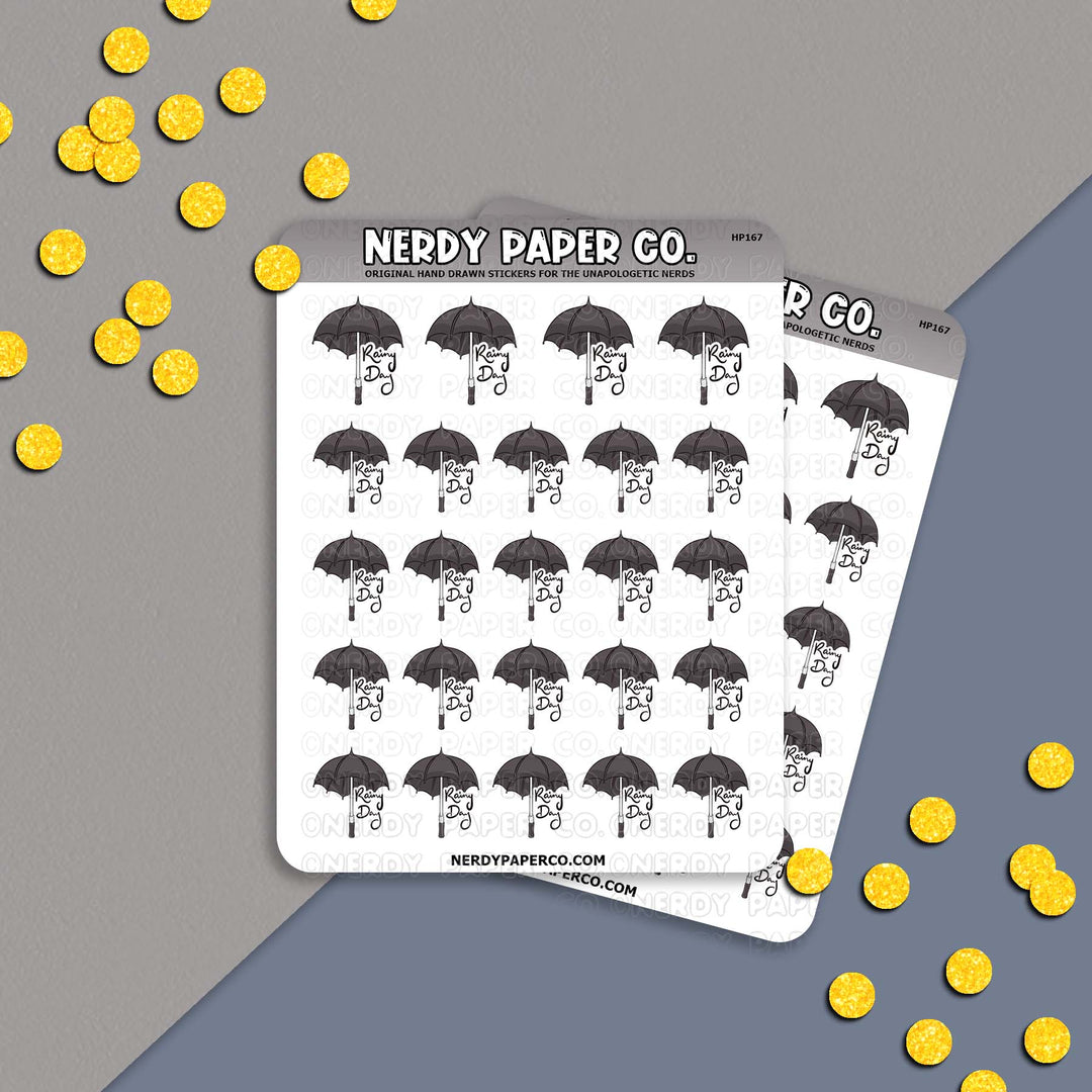 Rainy Day - Hand Drawn Planner Stickers- Deco | HP167
