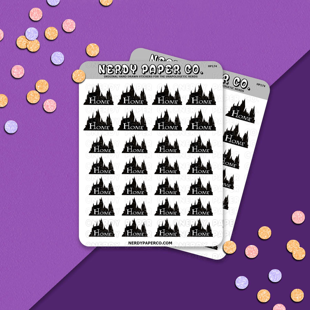 'Home' - Hand Drawn Vinyl Sticker Sheet - Deco | HP175