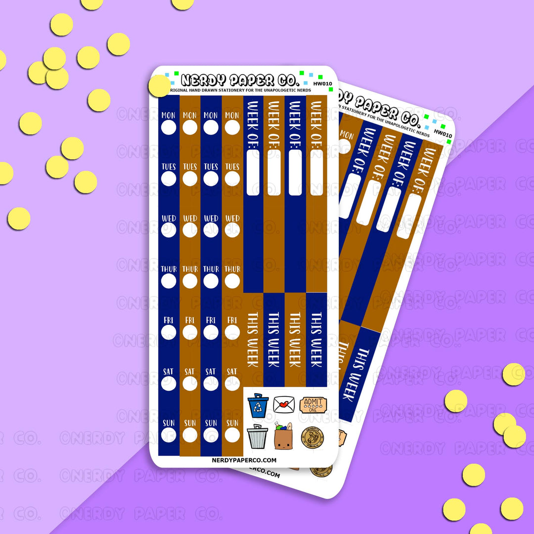 HOBO WEEKS RE DATE KIT - BLUE HOUSE | BOOK - Hand Drawn Stickers - HW010