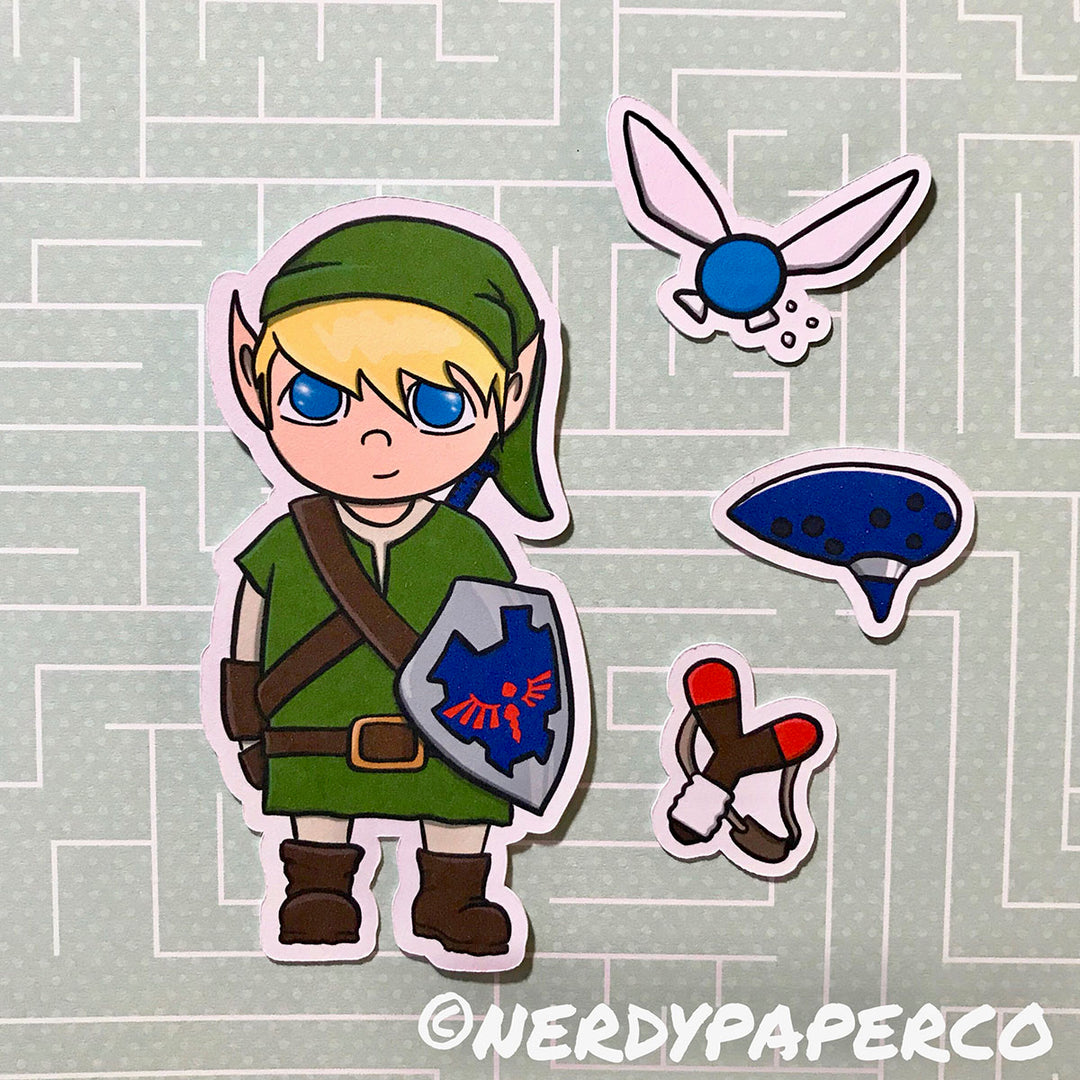 LINK ESSENTIALS PACK- Hand Drawn Zelda- Inspired Planner Die Cuts