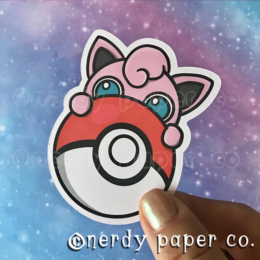 PEEKING JIGGLYPUFF - Hand Drawn Die Cut