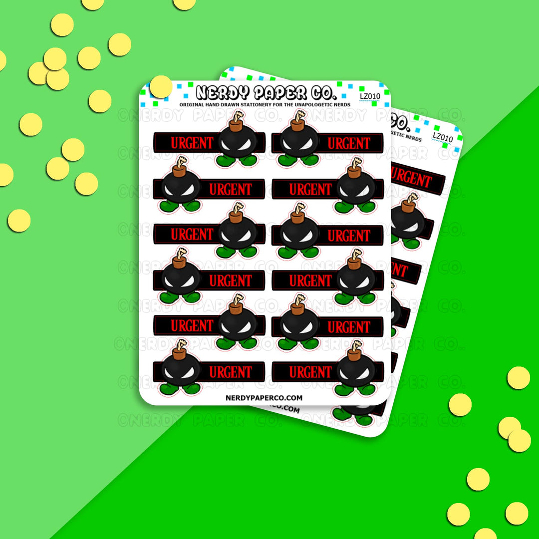 URGENT BOMB HEADERS - Hand Drawn Functional Planner Stickers - Deco - LZ010