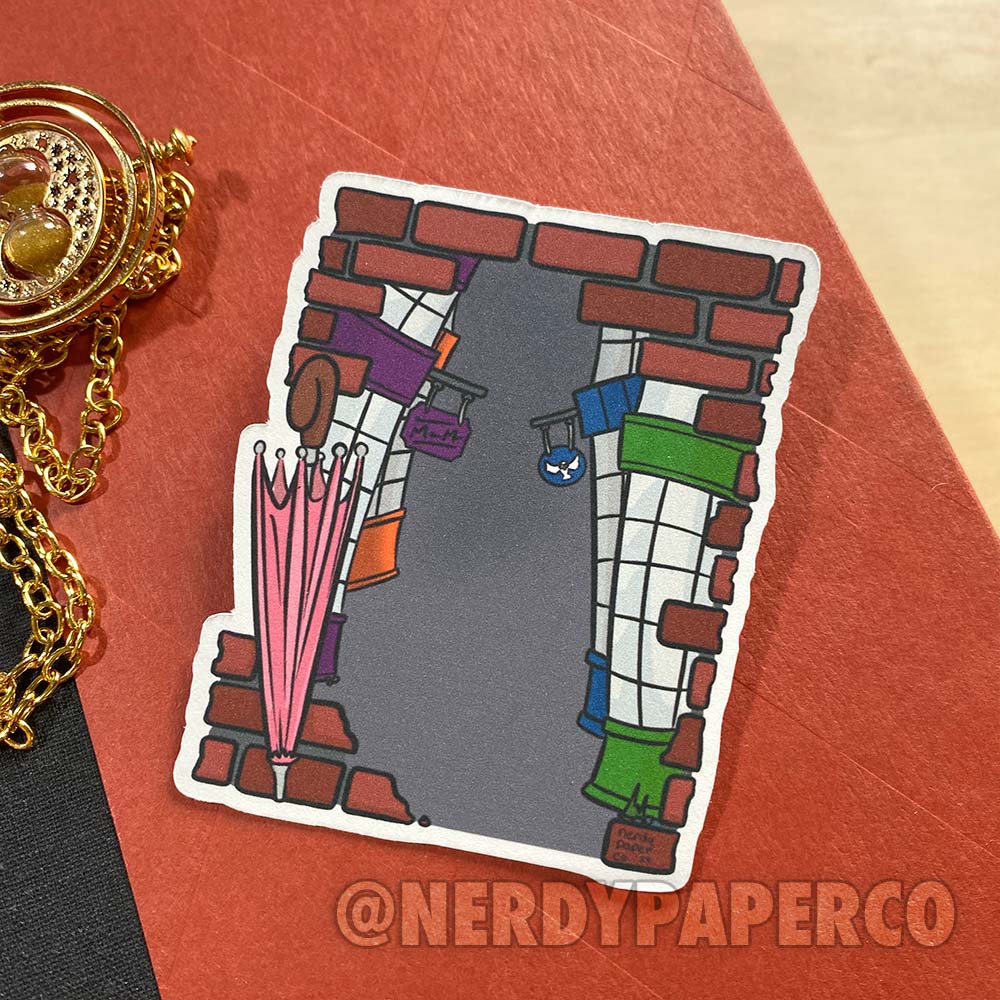 Magical Alley- Hand Drawn Waterproof Vinyl Sticker
