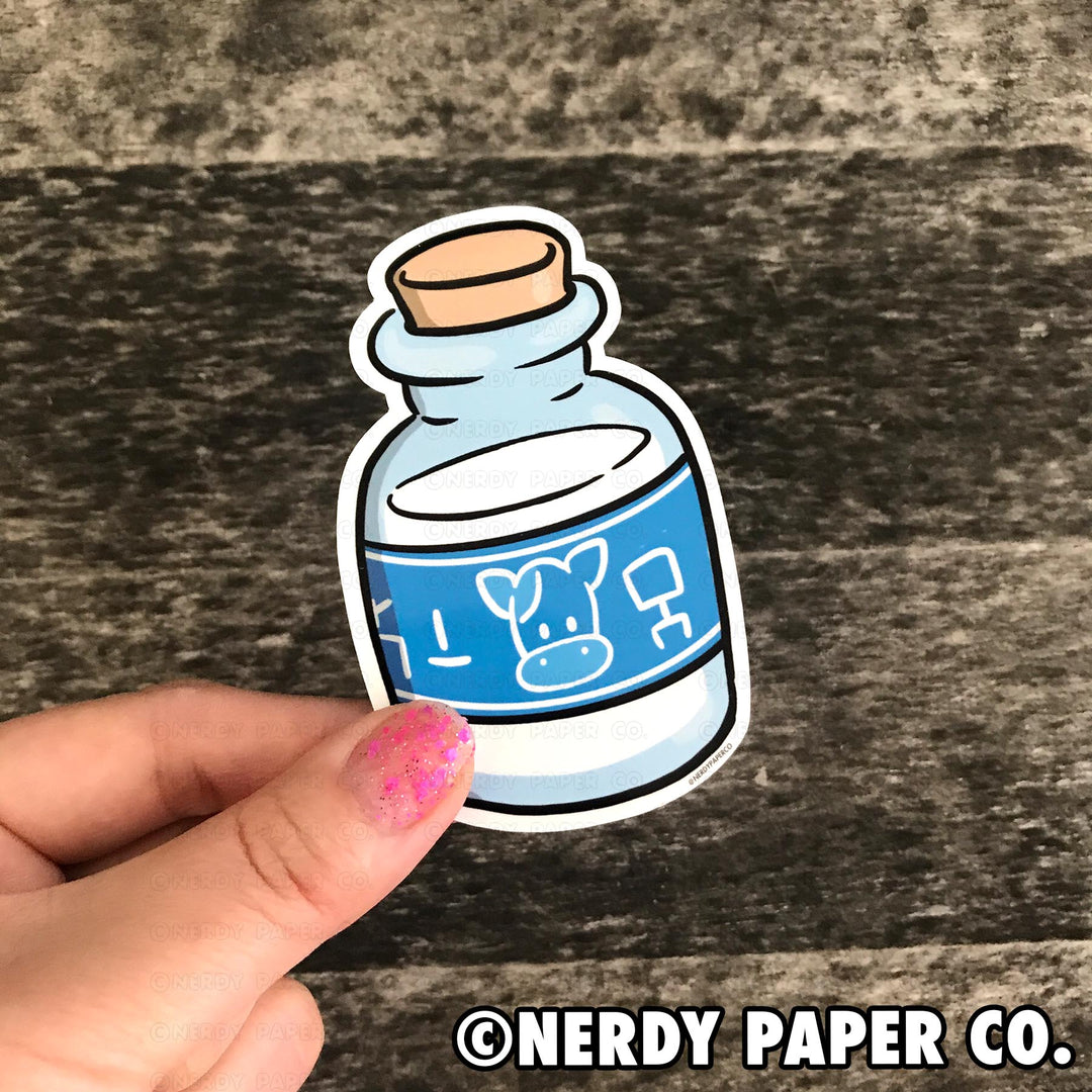 MILK BOTTLE - Hand Drawn Waterproof Vinyl Sticker