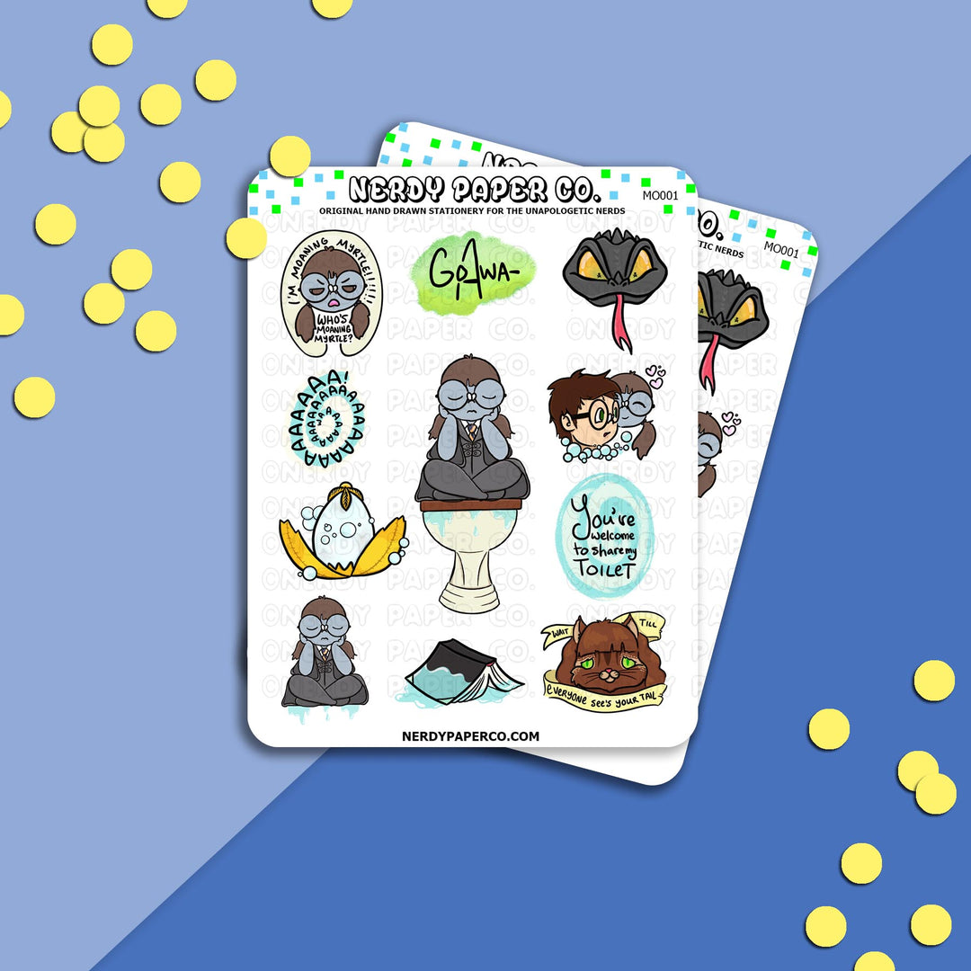 Wailing Ghost - Hand Drawn Character Vinyl Sticker Sheet- MO001
