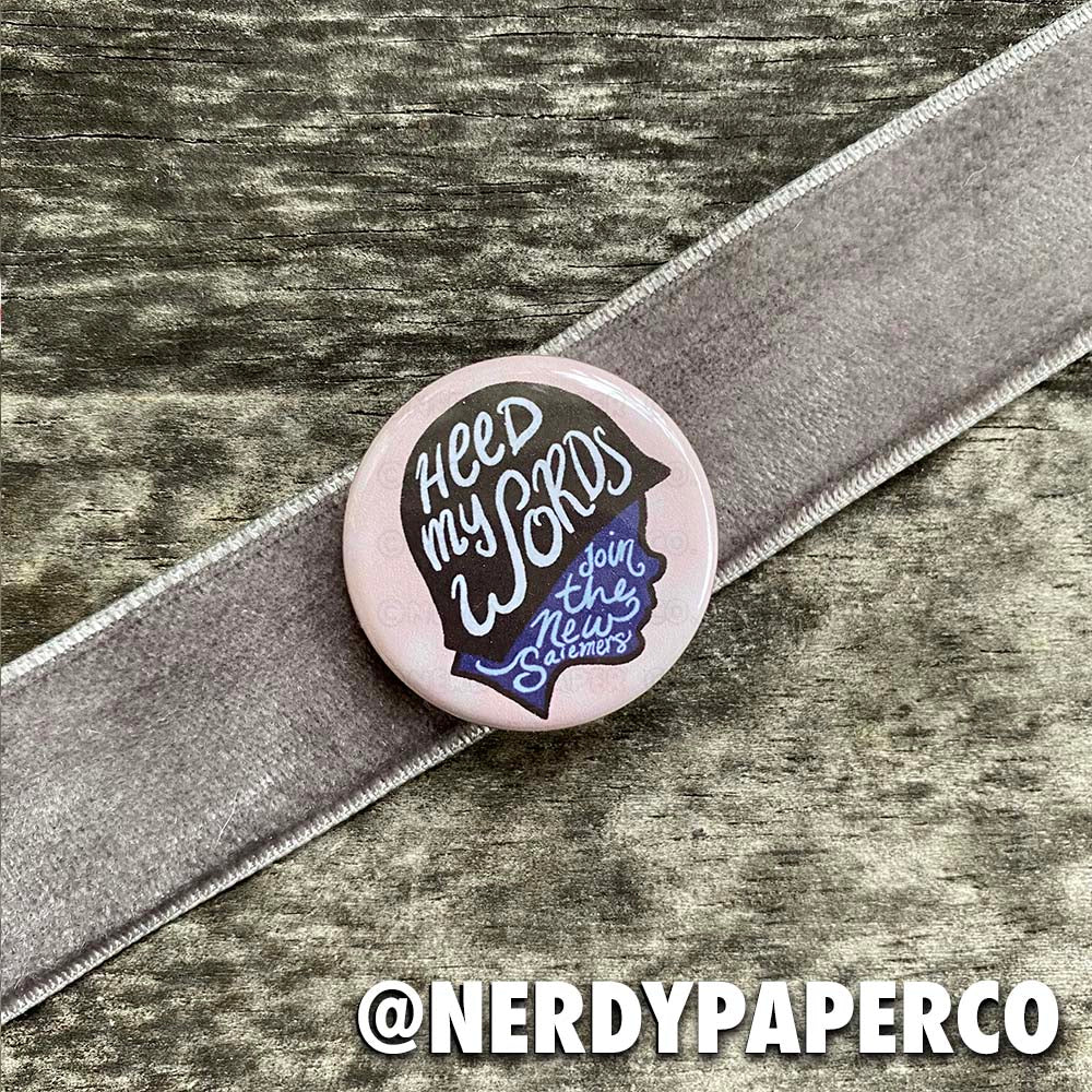 Join the New Salemers | Hand Drawn Wizard Art | Handmade Pin Badge