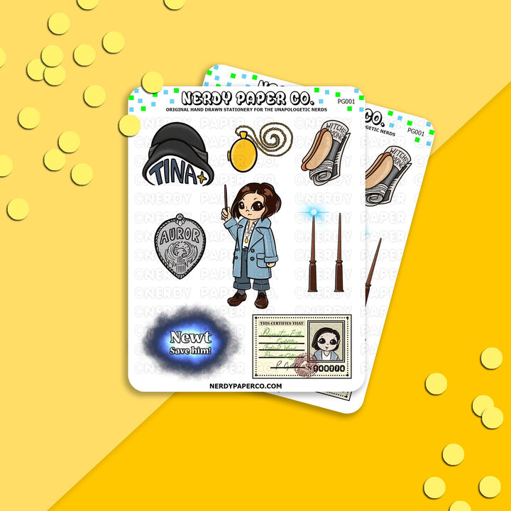 Witch Officer Sampler - Hand Drawn Stickers - PG001