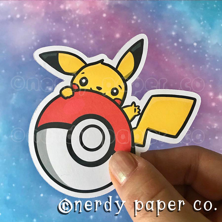 PEEKING PIKACHU- Hand Drawn Die Cut