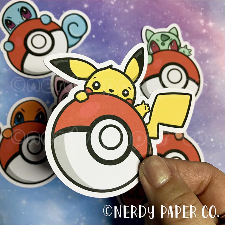 PEEKING PIKACHU- Hand Drawn Die Cut