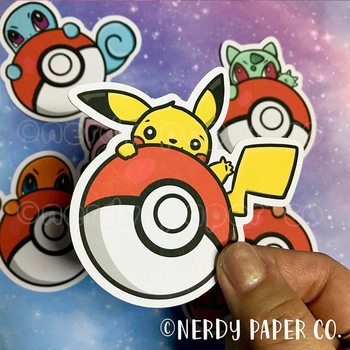 PEEKING PIKACHU- Hand Drawn Die Cut