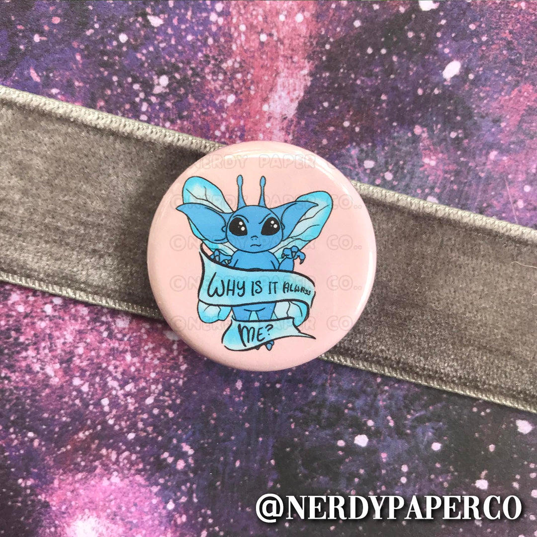 PIXIE | Hand Drawn Wizard Art | Handmade Pin Badge