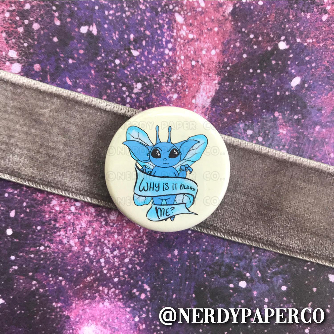 PIXIE | Hand Drawn Wizard Art | Handmade Pin Badge
